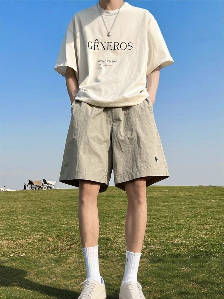 Men’s Lightweight Crinkle Bermuda Shorts – Loose Fit Casual Beach Shorts