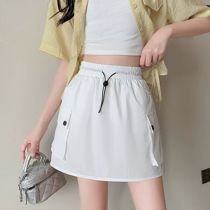 Women’s High-Waisted Cargo Mini Skort – Quick-Dry A-Line Utility Skirt