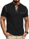 Men's Breathable Short-Sleeve Henley Polo Shirt