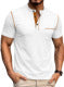 Men's Breathable Short-Sleeve Henley Polo Shirt